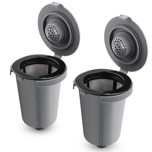 FOTRIC Reusable Filter Cup for Cuisinart, Compatible with Cuisinart #SS-RFC HomeBarista Reusable Filter Cup, Dark Gray (2 Pack) - Image 1