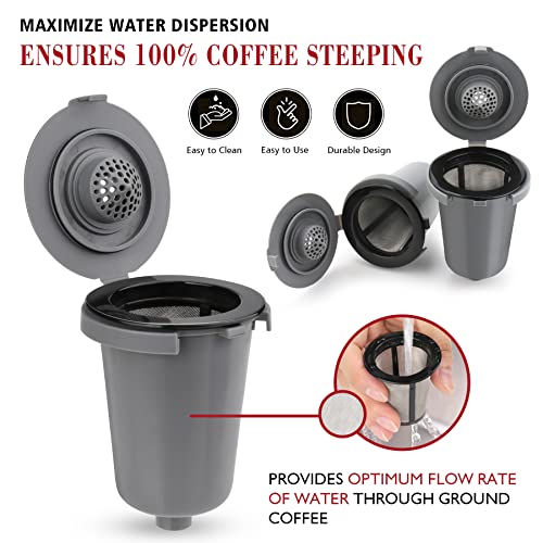 FOTRIC Reusable Filter Cup for Cuisinart, Compatible with Cuisinart #SS-RFC HomeBarista Reusable Filter Cup, Dark Gray (2 Pack) - Image 4
