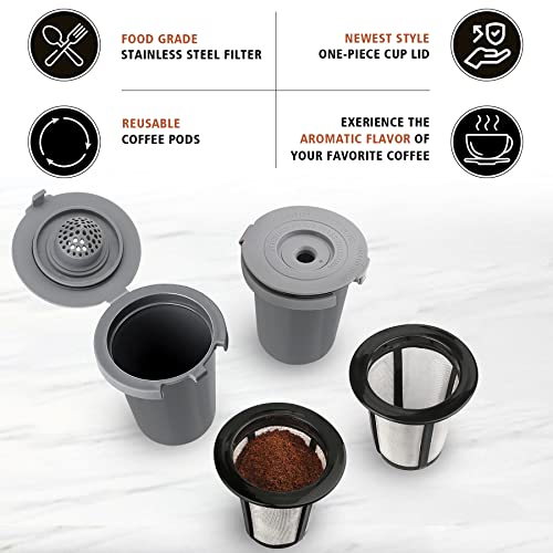 FOTRIC Reusable Filter Cup for Cuisinart, Compatible with Cuisinart #SS-RFC HomeBarista Reusable Filter Cup, Dark Gray (2 Pack) - Image 5
