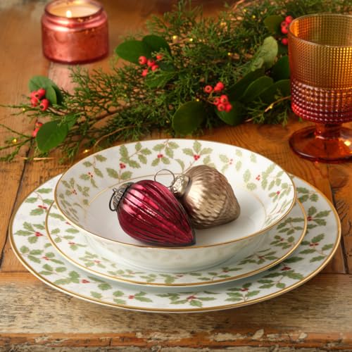 Noritake Holly and Berry Gold 12-Piece Dinnerware Set, Service for 4 - Image 2