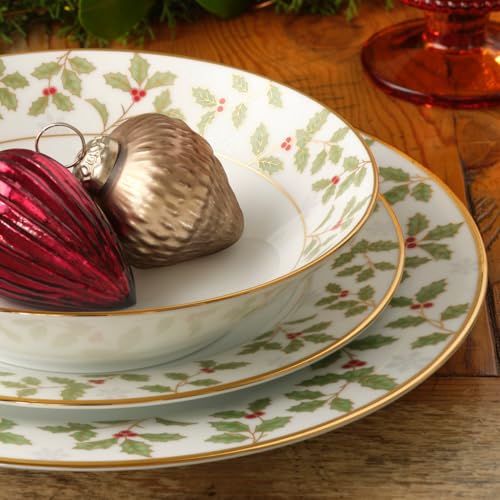 Noritake Holly and Berry Gold 12-Piece Dinnerware Set, Service for 4 - Image 5