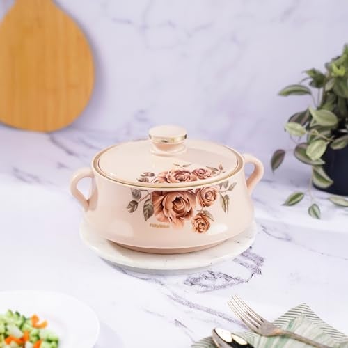 Nayasa Lorenzo Insulated Inner Stainless Steel Casserole- 1500 ML | Serving Bowl with Lid | Hot Pot for Kitchen | Roti Box | Beige - Image 4