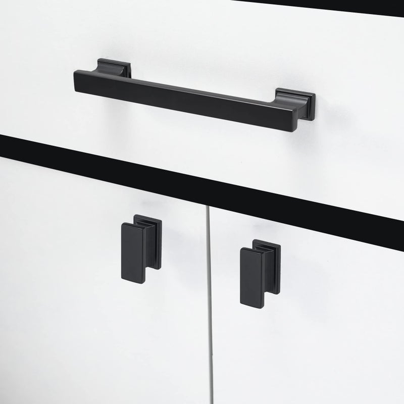 COTYKILEY 10 Pack 5 Inch(128mm) Matte Black Cabinet Handles Black Kitchen Cabinet Pulls Cabinet Door Handles Kitchen Cabinet Hardware Cupboard Drawer Pulls Dresser Handles - Image 3