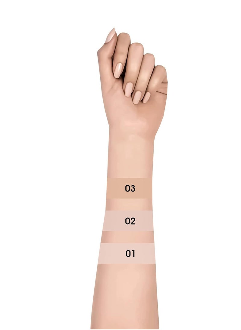 COLORS QUEEN 7 in 1 Total Repair Liquid Foundation Full Coverage Oil Free Primer Concealer Moisturizer CC Cream Smooth Radiant Skin Face Makeup 01 Ivory 50g  - Image 5