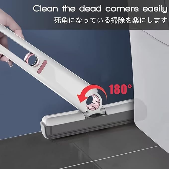 Husaini Mart HUSAINI MART Portable SelfSqueeze Short Mop Mini Lazy Hand WashFree Strong Absorbent Mop Wet and Dry Use Floor Cleaning System for Bathroom Kitchens 1 Cotton Head 1 Squeeze Handle - Image 4