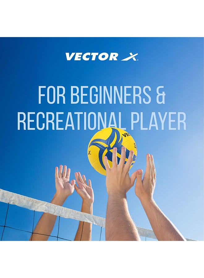 Vector X Spike Volleyball (Yellow/Blue, Size - 4) Rubber| Moulded| Standard | for Men and Women - Image 4