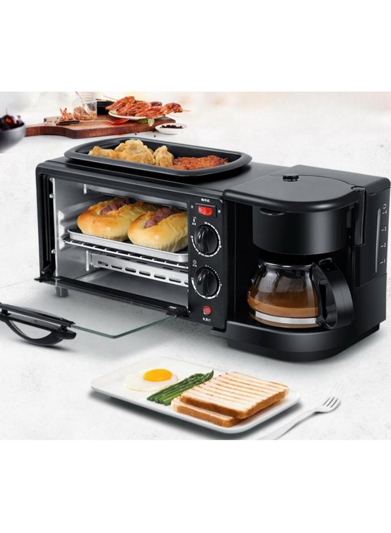 3-in-1 Breakfast Maker Oven Griddle Pan and Coffee Machine Multifunctional Electric Breakfast Machine with Frying Pan Oven and Coffee Maker Updated Electronics Breakfast Solutions - Image 1