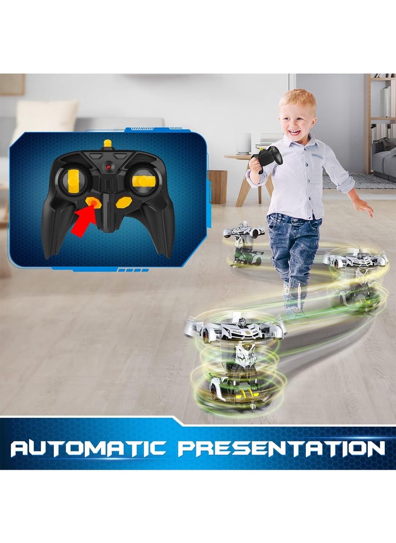 Generic Remote Control Car Transform Car Robot One Button Deformation To Robot With Flashing Light 1:18 Scale Transforming Police Car Kids Toys With 360 Degree Rotating Drifting  - Image 5