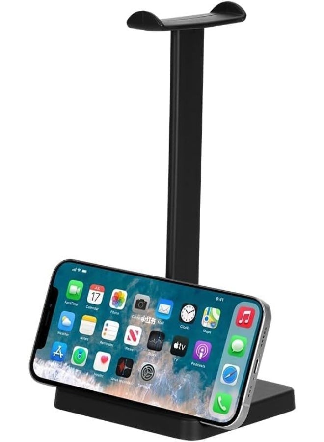 XTRIKE ME HT-08 BK Headset Stand with Mobile Phone Holder - Black - Image 4