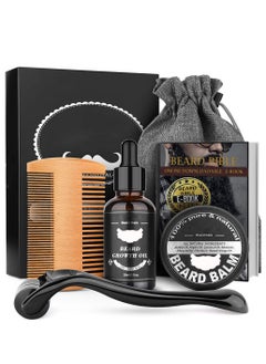 Beard Growth Kit, Beard Kit for Men, Beard Growth Oil (2oz), Beard Balm and Comb, Stimulate Beard and Hair Growth - Gifts for Men Dad Him Boyfriend Husband Brother