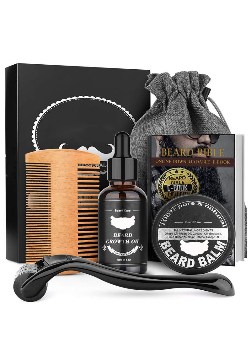 NNEWVANTE - Beard Growth Kit, Beard Kit for Men, Beard Growth Oil (2oz), Beard Balm and Comb, Stimulate Beard and Hair Growth - Gifts for Men Dad Him Boyfriend Husband Brother - Image 1