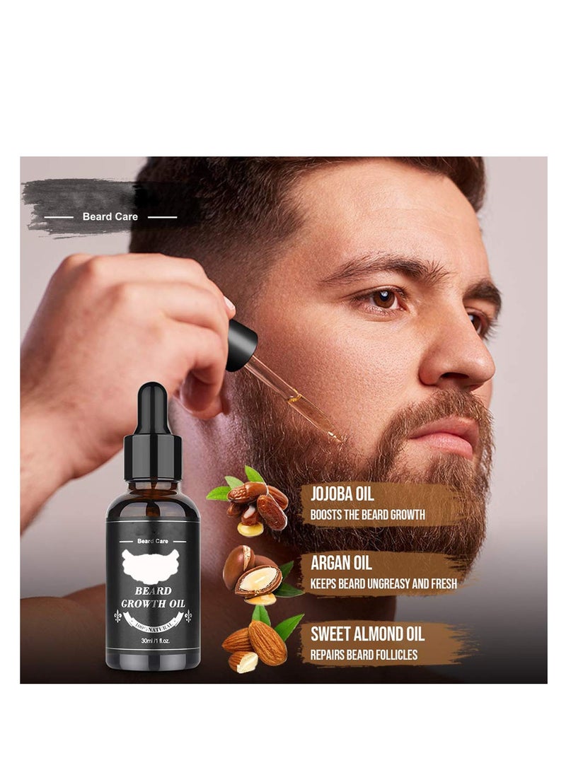 NNEWVANTE - Beard Growth Kit, Beard Kit for Men, Beard Growth Oil (2oz), Beard Balm and Comb, Stimulate Beard and Hair Growth - Gifts for Men Dad Him Boyfriend Husband Brother - Image 1