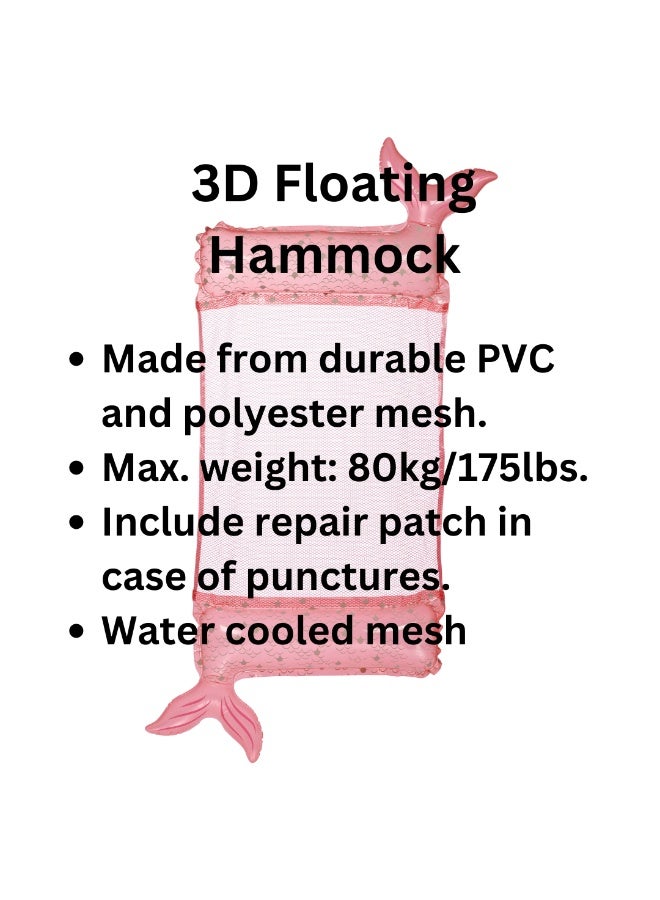 Trishi Coconut Grove Inflatable Floating Hammock Pool Float – Water Lounge Chair with Mesh Center, Portable Pool Float for Adults & Kids, Ideal for Beach, Pool & Summer Relaxation Pearl the Mermaid - Image 3