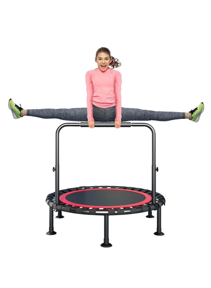 والالا ترامبولين صغير قابل للطي مقاس 40 بوصة مع مقبض إسفنجي قابل لضبط الارتفاع، تمارين اللياقة البدنية الداخلية، تمارين الجسم واللياقة البدنية، تمارين مستقرة وهادئة قابلة للطي للبالغين والأطفال - Image 1