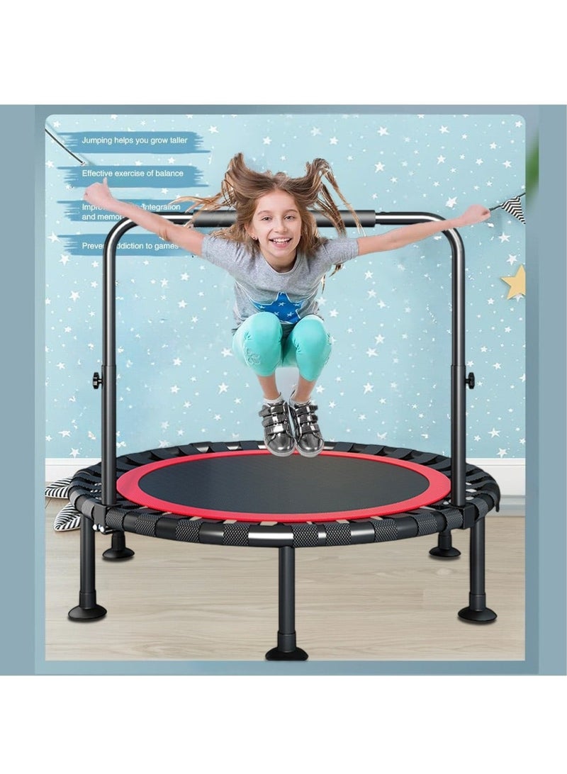 والالا ترامبولين صغير قابل للطي مقاس 40 بوصة مع مقبض إسفنجي قابل لضبط الارتفاع، تمارين اللياقة البدنية الداخلية، تمارين الجسم واللياقة البدنية، تمارين مستقرة وهادئة قابلة للطي للبالغين والأطفال - Image 4