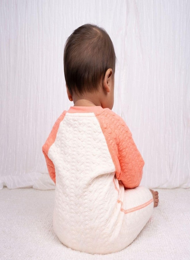 A toddler thing - 100% Organic Cotton Bodysuit | Peach Tiny Roars | Full Sleeves | Size: 3-6 Months | Soft, Breathable, Unisex Baby Bodysuit | Baby Clothing - Image 2