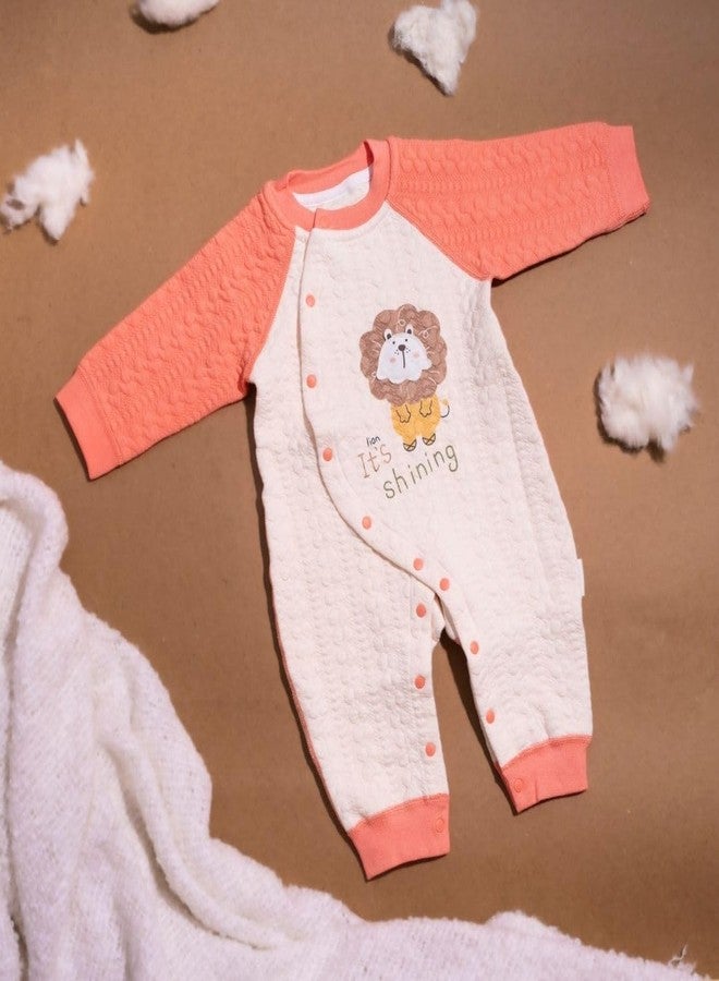 A toddler thing - 100% Organic Cotton Bodysuit | Peach Tiny Roars | Full Sleeves | Size: 3-6 Months | Soft, Breathable, Unisex Baby Bodysuit | Baby Clothing - Image 3