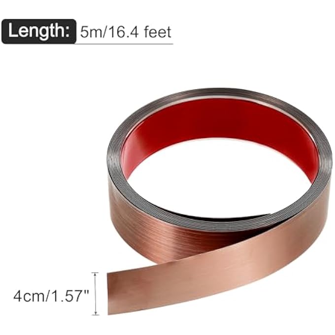 WALL END STRIP, 16.4 FT X 1.57 IN STAINLESS STEEL SELF-ADHESIVE TRIM, METALLIZED BRUSHED FINISH STRIP EDGE FRAME FOR HOME DIY DECORATION, ROSE GOLD - Image 2