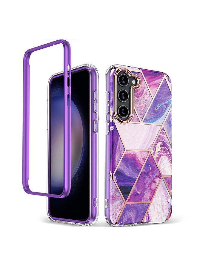 O Ozone Case for Samsung Galaxy S23 Plus Case Full-Body Smooth Gloss Finish Marble Shockproof Bumper Slim Phone Cases (Purple) - Image 1
