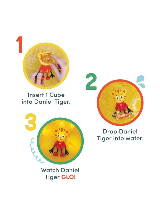 Glo Pals x Daniel Tiger's Neighborhood Water-Activated Bath Toy with 6 Reusable Light-Up Cubes for Sensory Play - Image 5