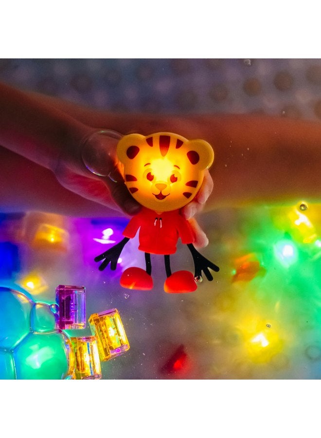 Glo Pals x Daniel Tiger's Neighborhood Water-Activated Bath Toy with 6 Reusable Light-Up Cubes for Sensory Play - Image 2