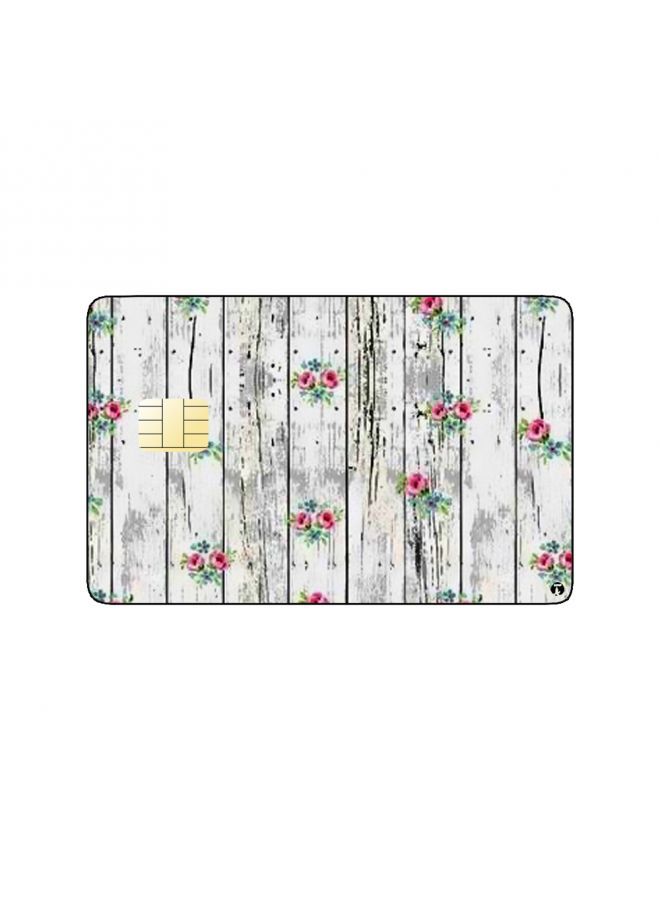 RKN PRINTED BANK CARD STICKER Beautiful Pink Flowers Drawing - Image 1