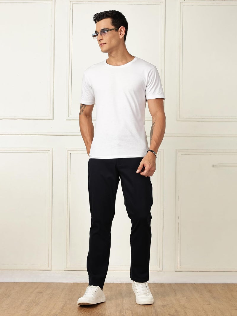 Thomas Scott Men's | Solid | Light Weight | Breathable Fabric | 4 Pockets | Regular Fit | Trouser | Chinos | Pants for Men (CCBT139_Navy_36) - Image 5