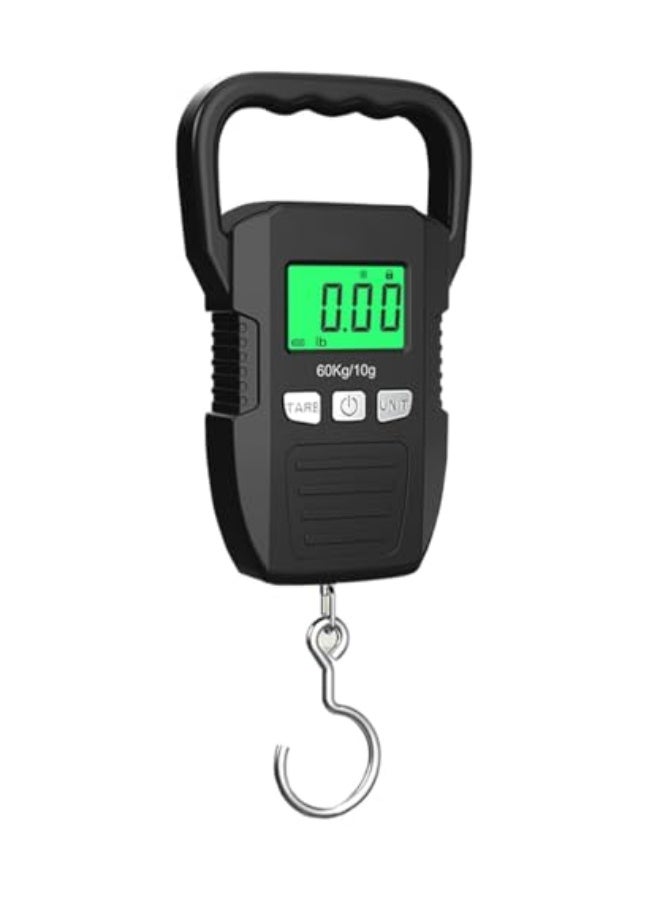 Fish Scale, Digital Luggage Weight Scale 132lb 60kg Hanging Scales Fish Scale, Hanging Luggage Scale with Comfortable Handle and Large Hook  - Image 1
