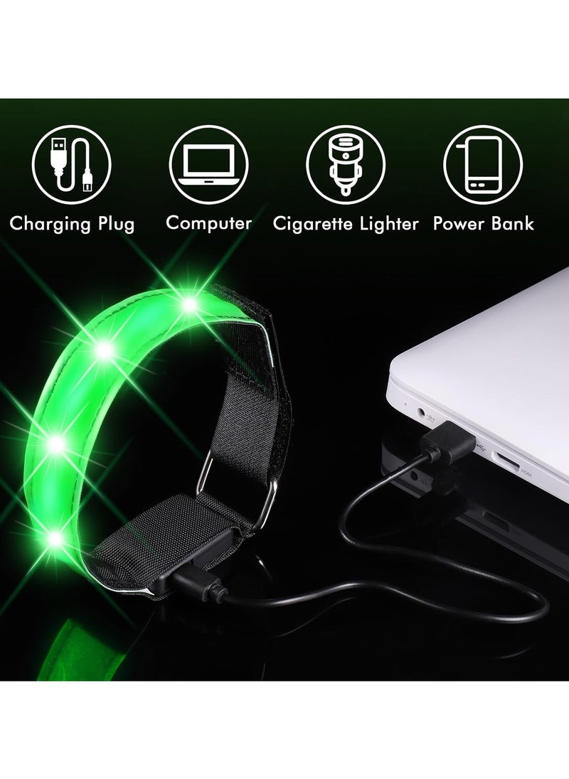 CMGTYYD LED Reflective Rechargeable, 2 Pack Reflective Led Safety Light-up Armband Running Light, USB Led Bracelet for Night Runners, Jogging, Dog Walking  - Image 4