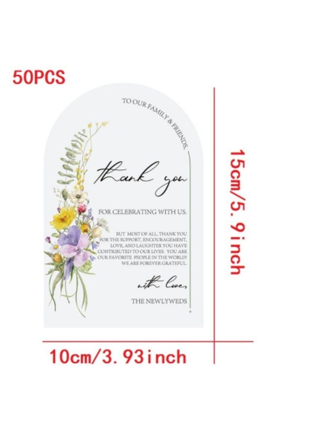 50 Pcs Thank You Cards Wedding Dinner Event Seating Cards Table Decoration Thank You Cards - Image 2