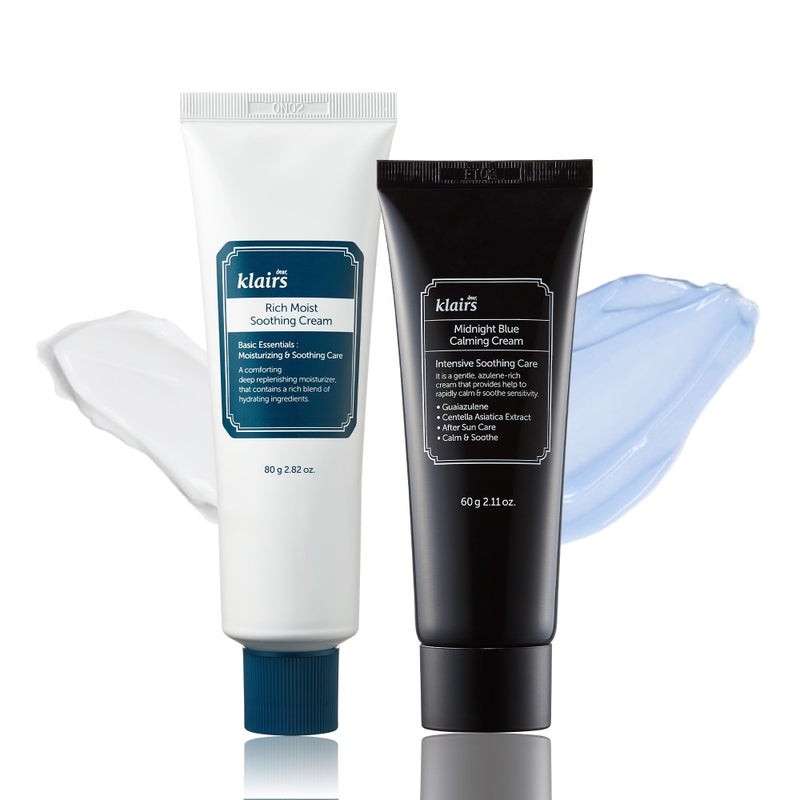 Klairs Blue Comforting Duo | Calming&Rich Moist Soothing Creams for Deep Moisture, Korean Skin Care for Dry, Sensitive Skin - Image 1