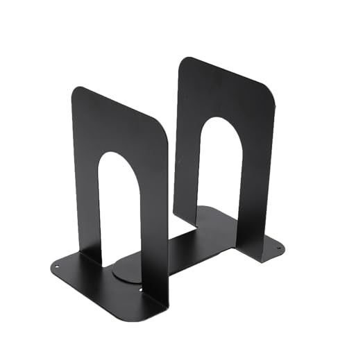 Neomate Metal Bookends for Office & Home | Heavy-Duty Book Support | Black - Image 1