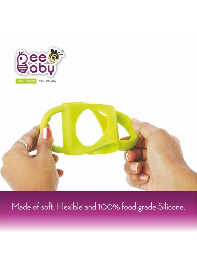 Beebaby 100% Silicone Handle For Slim Neck Feeding Bottle. Green. 100% Bpa Free. 4M+ (Green) - Image 5