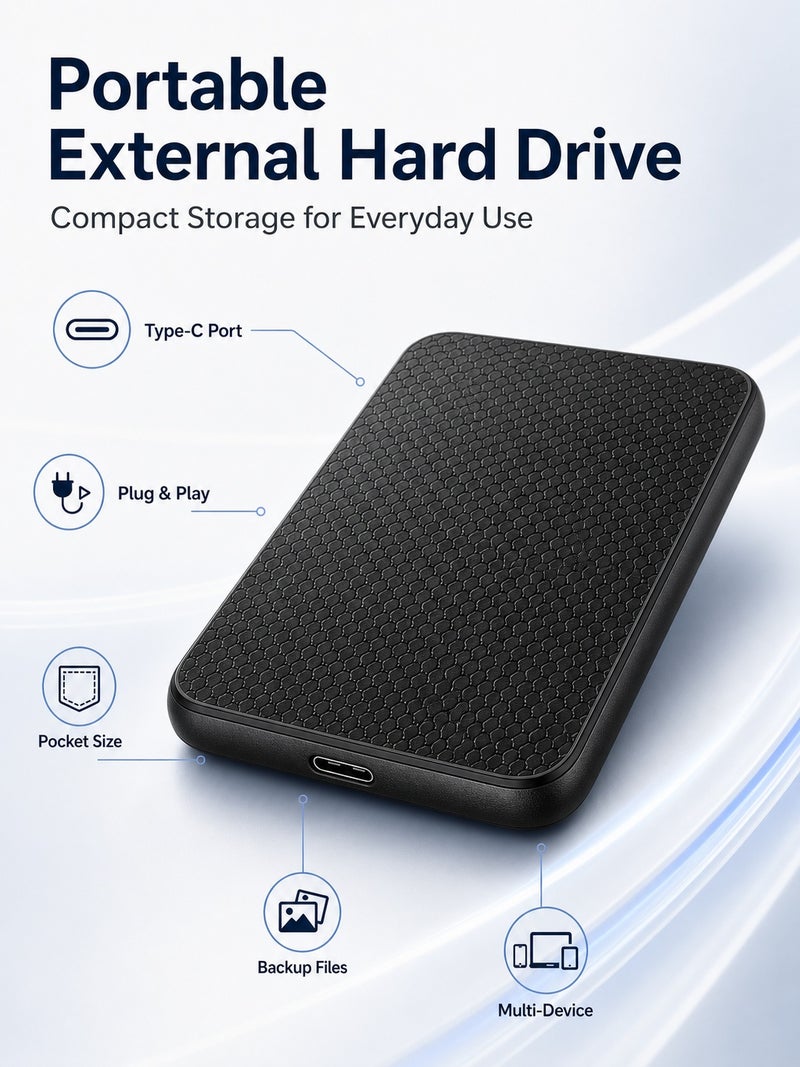 External Portable Solid State Drive 1TB 2TB 4TB High Speed SSD USB 3.1 Type-C Compact Storage Drive Compatible with Phones Computers Tablets Smart TVs and Game Consoles - Image 2