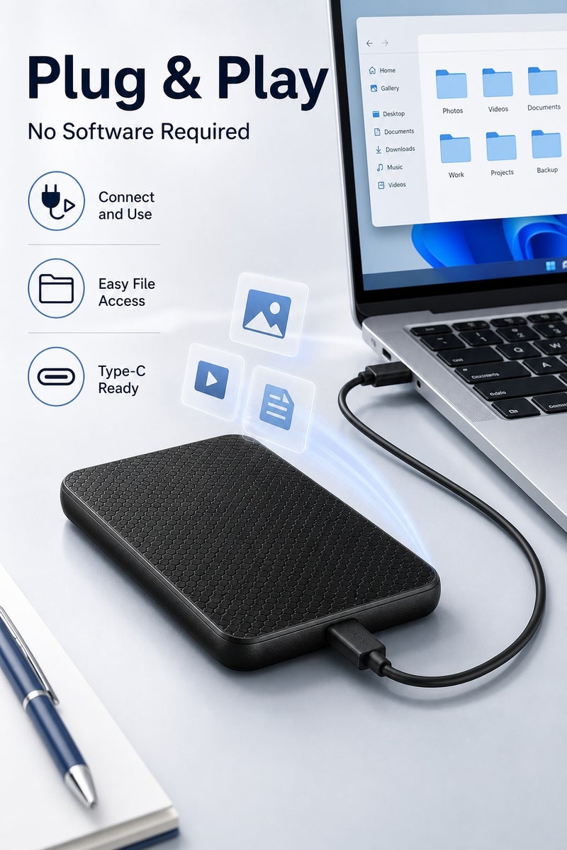 External Portable Solid State Drive 1TB 2TB 4TB High Speed SSD USB 3.1 Type-C Compact Storage Drive Compatible with Phones Computers Tablets Smart TVs and Game Consoles - Image 5
