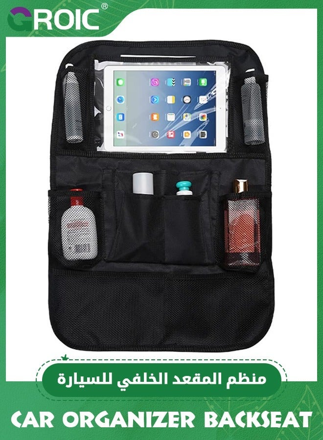 GROIC Car Organizer Backseat Seatback Protector Back Seat Storage for Kids Protection Sag Proof & Reinforced Corners Protects - Image 1