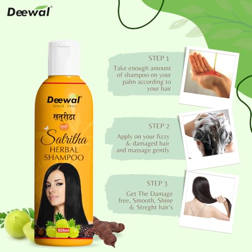 Deewal Khadi Herbal Satritha Herbal Shampoo for men women, 500 ml (Pack of 1) - Image 5