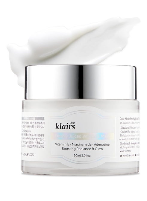 DearKlairs] Freshly Juiced Vitamin E Mask Daily Moisturizer, Sleeping Mask, Boost the Effect Vitamin C, Niacinamide, Adenosine, cream, clear skin, antioxidant serum (3.04 Ounce (Pack of 1))