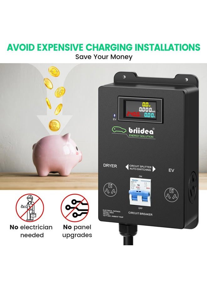 briidea Automatic Power Switch for Dryer and EV, Fast Charge Your EV, NEMA 10-30 - Image 2