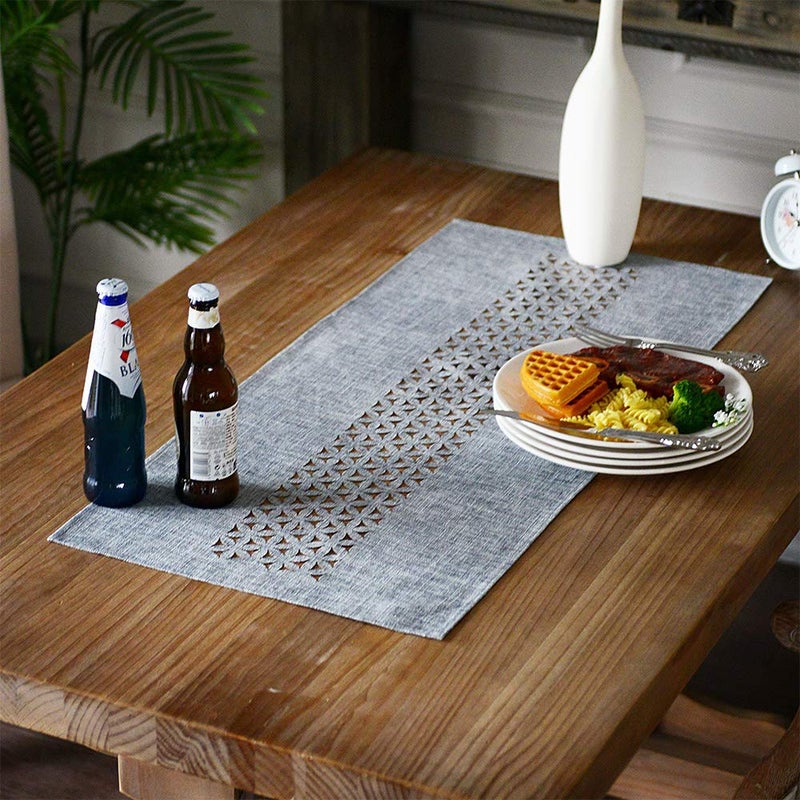 ARTABLE Rectangle Table Runners Fabric Home Garden Table Runner with Well-Trimmed Edge for Picnics Indoor and Outdoor Dining Holiday Long Tables (Gray, 16 x 36 Inch) - Image 4