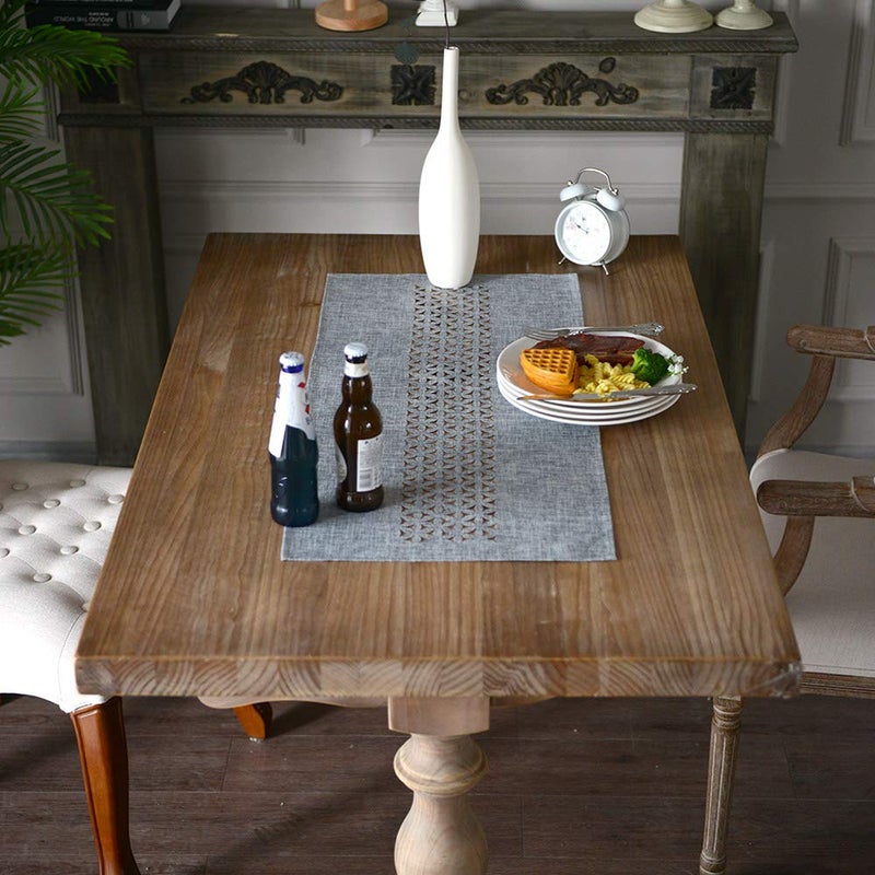 ARTABLE Rectangle Table Runners Fabric Home Garden Table Runner with Well-Trimmed Edge for Picnics Indoor and Outdoor Dining Holiday Long Tables (Gray, 16 x 36 Inch) - Image 2