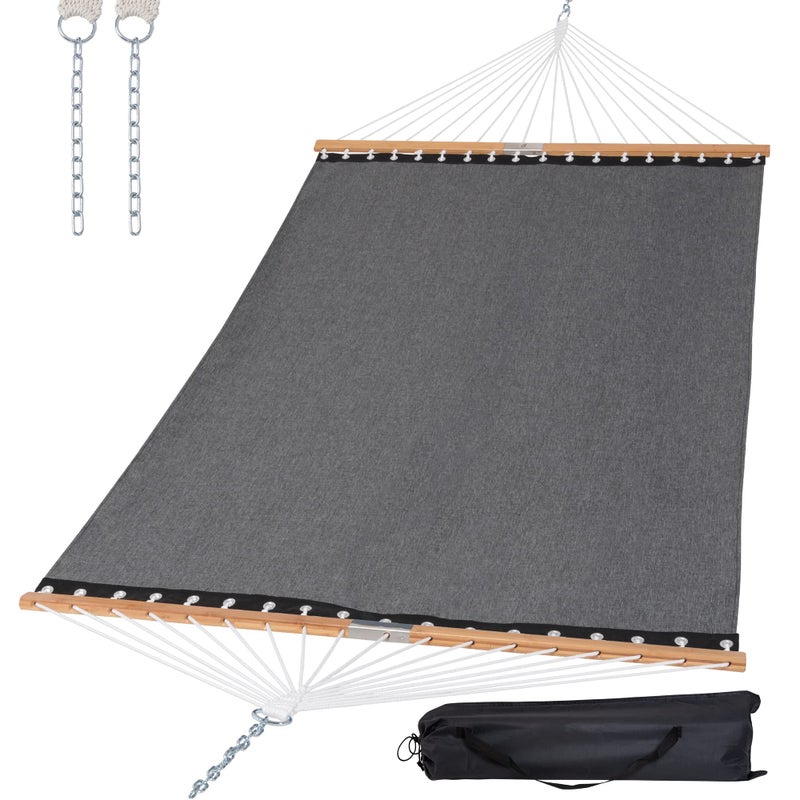 SUNCREAT SUNCREAT Portable Double Outdoor Hammock 450lbs Capacity Quick Dry 2 Person Hammock with Carrying Bag Dark Gray 