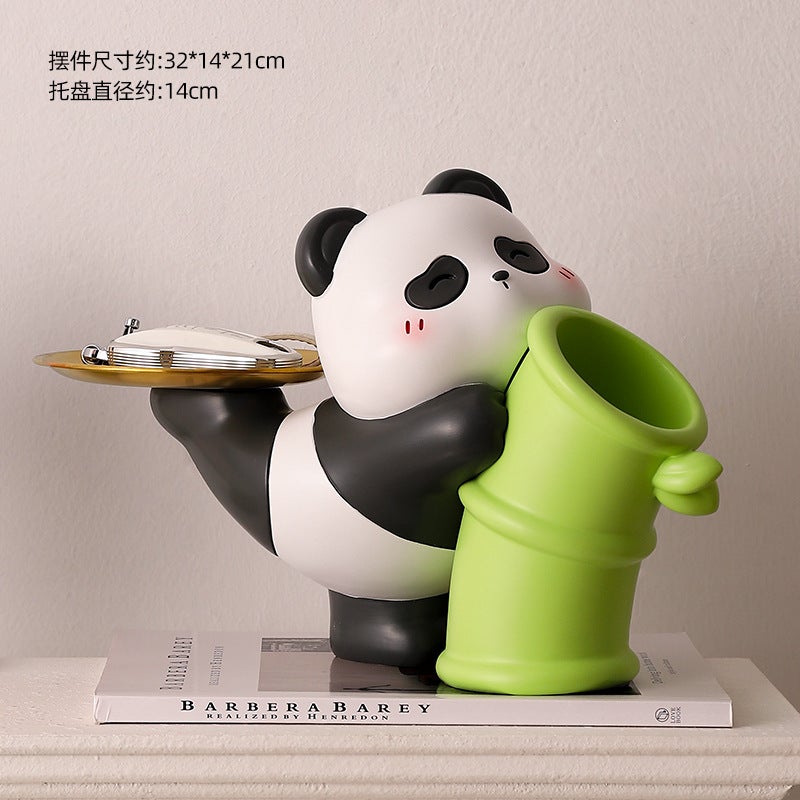 Creative Panda Vase Ornament Key Holder Panda tray flower holder ornaments