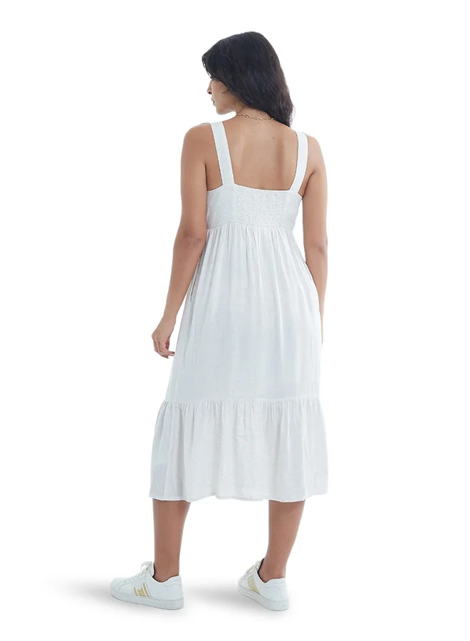 Asharae  Women's Sleeve Less Long Length Button Down Dress Comfortable Material, Breathable Daily Wear, Casual Fashion Outfit, Special Occasion Outfit, Trendy & Chic Apparel for Women | Best Price UAE