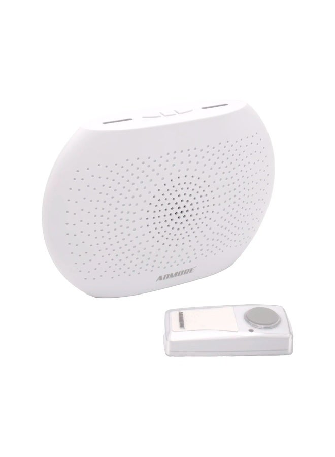 Admore Wireless DC Door Chime Kit with Multiple Melodies and LED Indicator - White