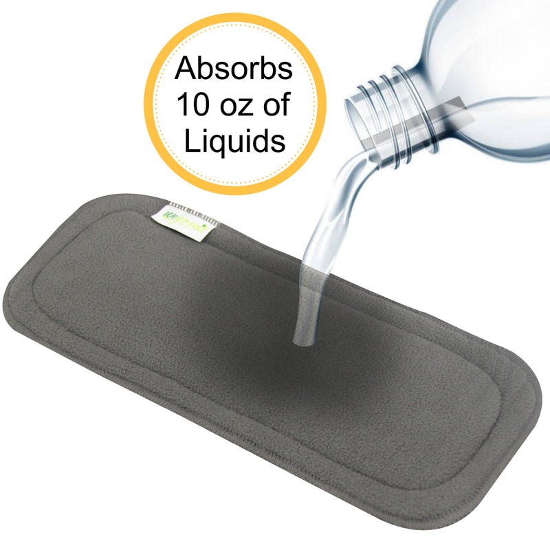 Wegreeco Reusable Soft 5 Layers 12 Pack Charcoal Inserts for Baby Cloth Diaper,High Absorbing Washable Liners - Image 3