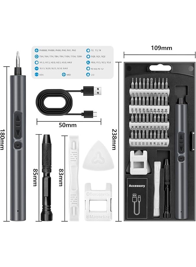 Electric Screwdriver Set 52-in-1 - Magnetic Precision Tool Kit for Phones, Laptops, Cameras, and Clocks - Image 2