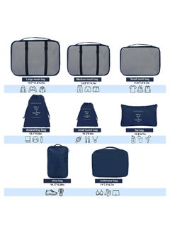 8 Set Packing Cubes for Suitcases, Travel Luggage Packing Organizers with Laundry Bag, Compression Storage Shoe Bag, Clothing Underwear Bag, for Man and Women, Navy Blue - pzsku/ZD76974A5C09BA6B2DF11Z/45/_/1693052578/4beedf16-fa37-405d-848f-116cc94d7db6