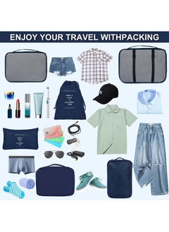 8 Set Packing Cubes for Suitcases, Travel Luggage Packing Organizers with Laundry Bag, Compression Storage Shoe Bag, Clothing Underwear Bag, for Man and Women, Navy Blue - pzsku/ZD76974A5C09BA6B2DF11Z/45/_/1693052579/db9e26c1-6bd7-46fc-86d1-8abfa02acf44