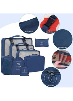 8 Set Packing Cubes for Suitcases, Travel Luggage Packing Organizers with Laundry Bag, Compression Storage Shoe Bag, Clothing Underwear Bag, for Man and Women, Navy Blue - pzsku/ZD76974A5C09BA6B2DF11Z/45/_/1693052581/3905d705-8199-4779-a2a6-6fc48f295037